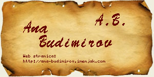 Ana Budimirov vizit kartica